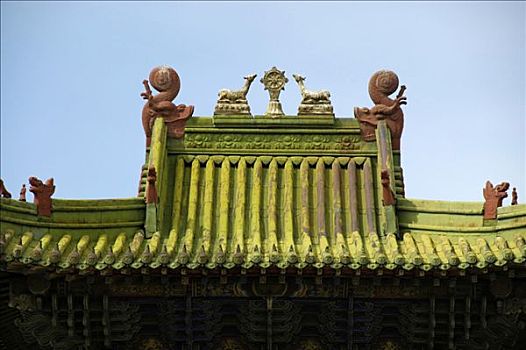 屋顶,佛教寺庙,宫殿,乌兰巴托,蒙古