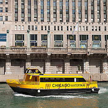 芝加哥,水上出租车,伊利诺斯,美国