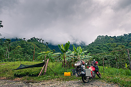 摩托车,吊床,乡村,基多,厄瓜多尔