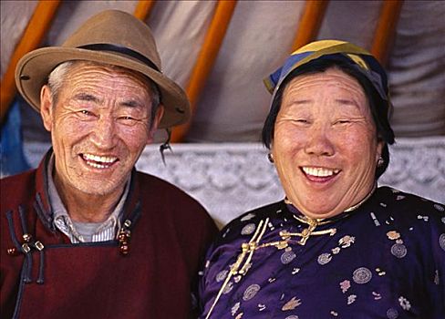 肖像,游牧,伴侣,蒙古
