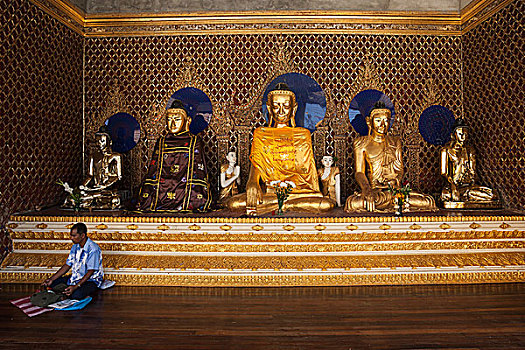 佛像,大金塔,仰光,缅甸,亚洲