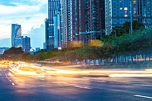 城市道路夜景慢门