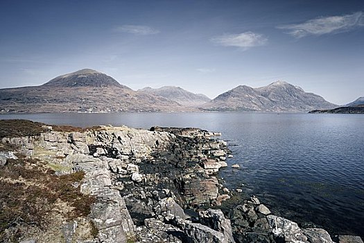 海岸线,湖,苏格兰