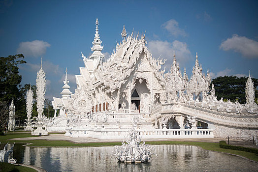 泰国,清莱,寺院,白色,庙宇