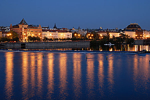 风景,上方,伏尔塔瓦河,河,布拉格,捷克共和国,欧洲