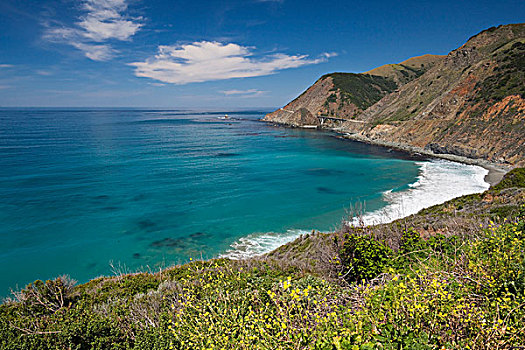 寂静沙滩,太平洋,海洋,1号公路,加利福尼亚,美国