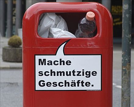 德国,汉堡市,垃圾箱,市中心,有趣,标语,制作,脏,商务