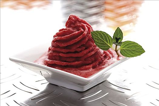 碗,树莓果汁冰糕