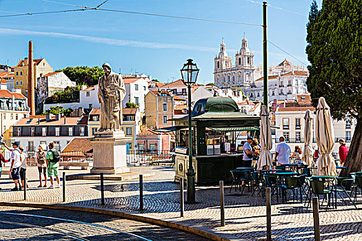 雕塑,正面,优雅,寺院,阿尔法马区,地区,里斯本,葡萄牙