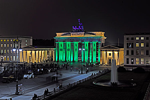 勃兰登堡,大门,光亮,节日,2009年,柏林,德国,欧洲