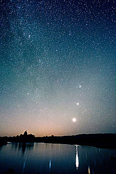 星球,天空,夜晚,莫诺湖,加利福尼亚,美国