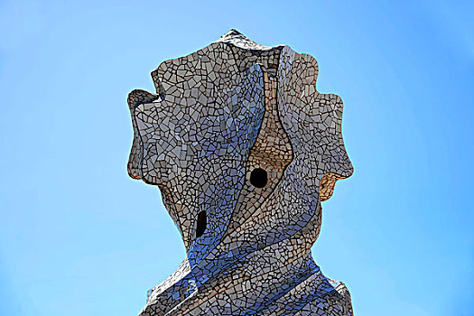 雕刻,通风,屋顶,安东尼奥-高迪,世界遗产,巴塞罗那,西班牙