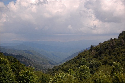 烟雾,山,风景