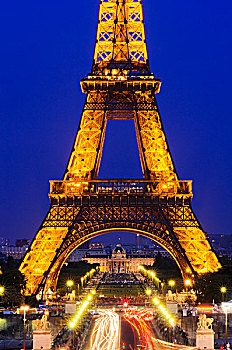 埃菲尔铁塔,黄昏,托泰德豪,广场,巴黎,法国