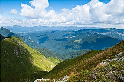 喀尔巴阡山脉,风景,上面,山脊
