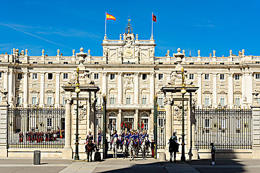 离开,守卫,观众,国王,皇宫,马德里,西班牙,欧洲