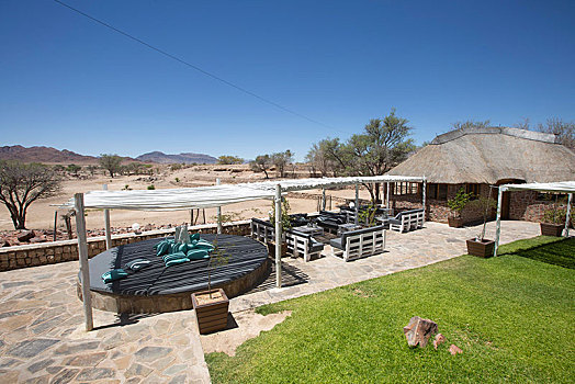 游泳池,休息区,优雅,沙漠,住宿,塞斯瑞姆,纳米比亚,非洲