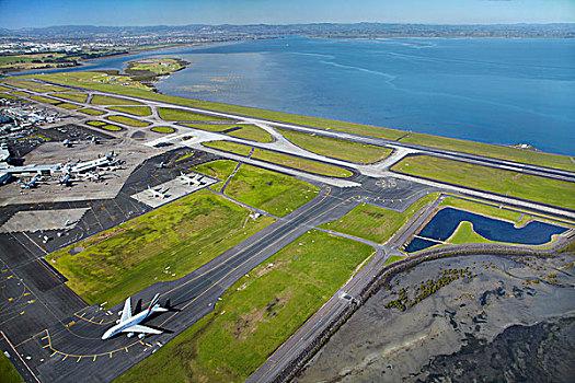 酋长国,空中客车,a380,飞机跑道,奥克兰,机场,北岛,新西兰