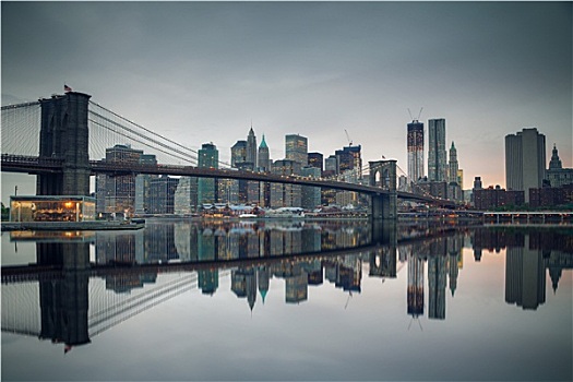 布鲁克林大桥,曼哈顿,黄昏