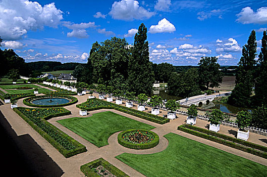 法国,卢瓦尔河,区域,靠近,希侬,城堡,花园