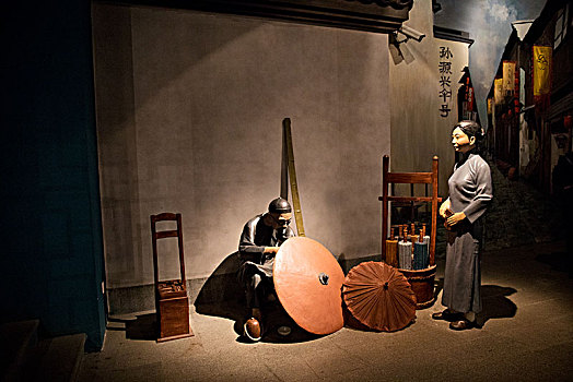 杭州伞博物馆,孙源兴伞号,蜡像