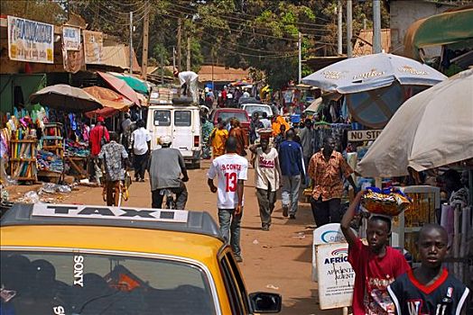 街头生活,场景,冈比亚,非洲