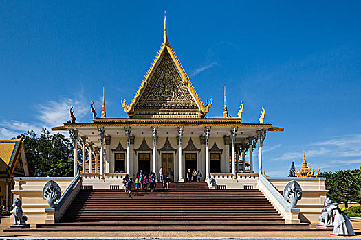 楼梯,宝座,皇宫,金边,柬埔寨,亚洲