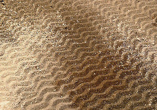 波状,线条,褐色,沙子,表面