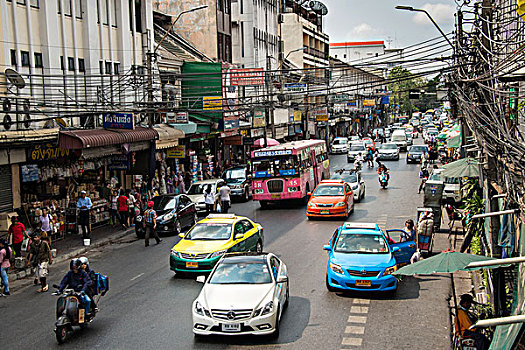 热闹街道,曼谷,泰国,亚洲