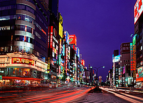 日本,东京,新宿,忙碌,连通,黄昏