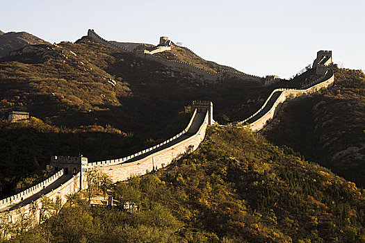 俯拍,加固墙,长城,八达岭,中国