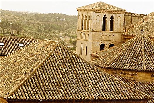 屋顶,建筑,托莱多,西班牙