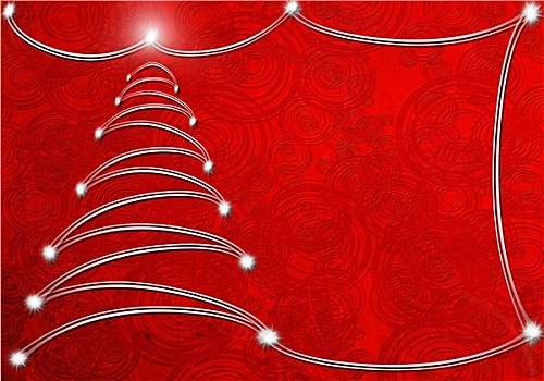 红色,抽象,背景,圣诞树