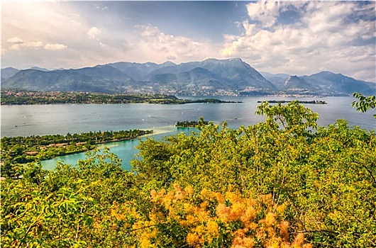 风景,石头,加尔达湖,意大利
