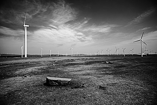 草原的风力发电