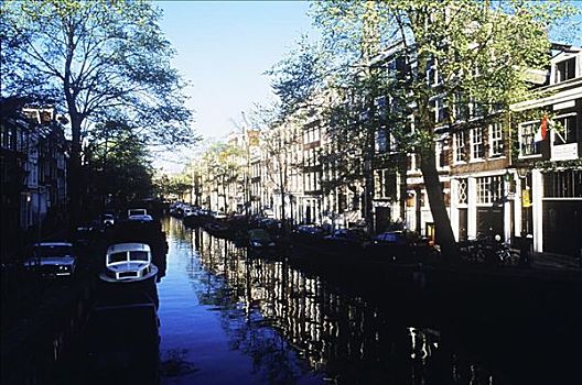 船,运河,阿姆斯特丹,荷兰