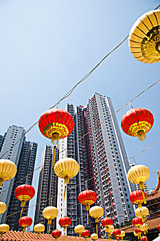 香港九龙群楼下的黄大仙祠