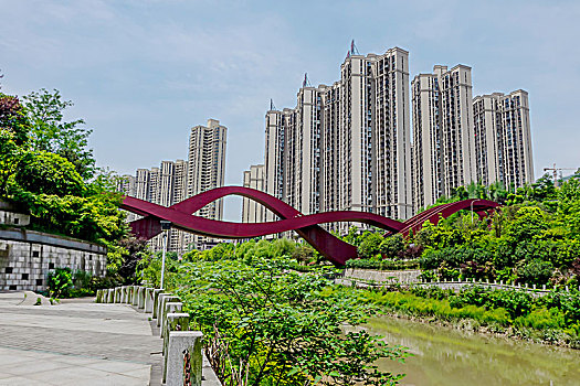 长沙梅溪湖中国结步行桥