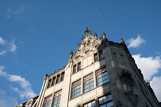 德国汉堡城市街头的古老建筑物
