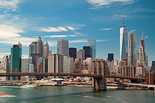 布鲁克林大桥,市区,曼哈顿,天际线,纽约