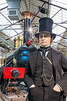 英格兰,威尔特,铁路,博物馆,蒸汽,雕塑,英国,仿制,宽,计量器,列车,北极星