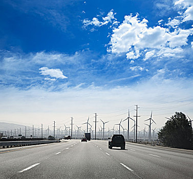 加利福尼亚,道路,电,风车,风力发电机,交通