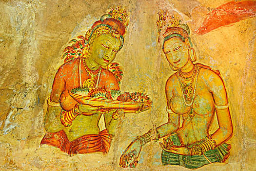 云,岩画,壁画,狮子岩,世界遗产,锡吉里耶,中央省,斯里兰卡,亚洲