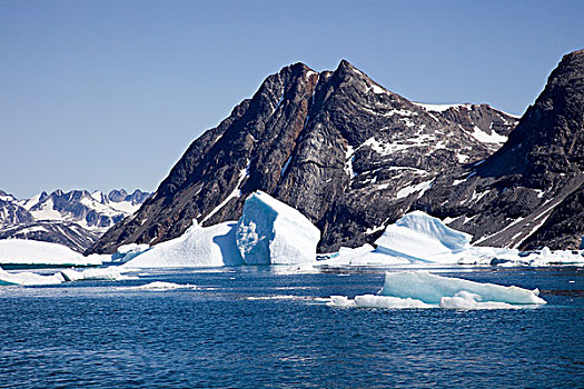 冰,浮冰,峡湾,地区,格陵兰东部,格陵兰,丹麦