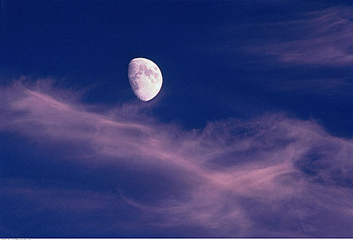 月亮,云