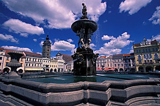 欧洲,捷克共和国,喷泉