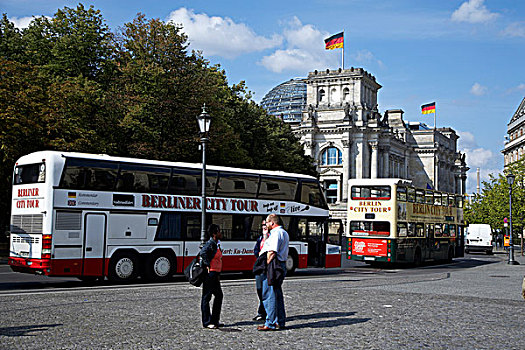 旅游,巴士,德国国会大厦,建筑,柏林,德国,欧洲