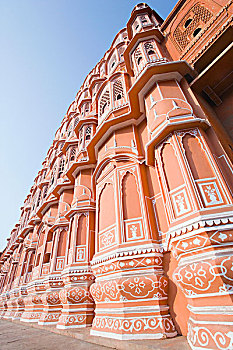 仰视,宫殿,风之宫,斋浦尔,拉贾斯坦邦,印度