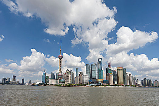 上海浦东外滩的城市风光