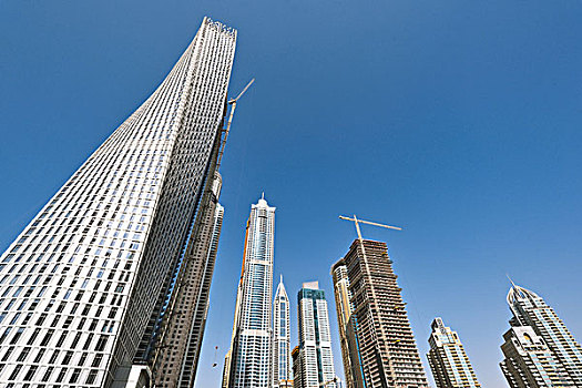 迪拜滨海区码头城市风光